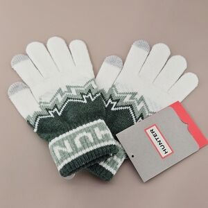 Hunter Gloves One Size Green Multi Fair Isle Outdoor Fall Winter Cottagecore New